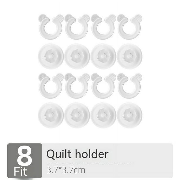Juego de 8 pinzas para edredón, soportes para donas para edredón de cama, sujetadores que mantienen las esquinas en su lugar, clips para edredón, funda nórdica, clip para esquinas