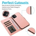 thumbnail image 4 of Dteck Case for Apple iPhone 11 6.1-inch,Detachable Case Card Holder Wallet Magnetic Leather 2 in 1 Design Shockproof Kickstand Cover Support Magnetic Car Mount Case,Rosegold, 4 of 7