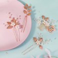 thumbnail image 7 of MIALLO Elegant Handmade Pearl Flower Headpiece (4 Pack), Golden Leaf Hair Comb & U-Shaped Pins for Brides, Bridesmaids and Wedding Guest, 7 of 7