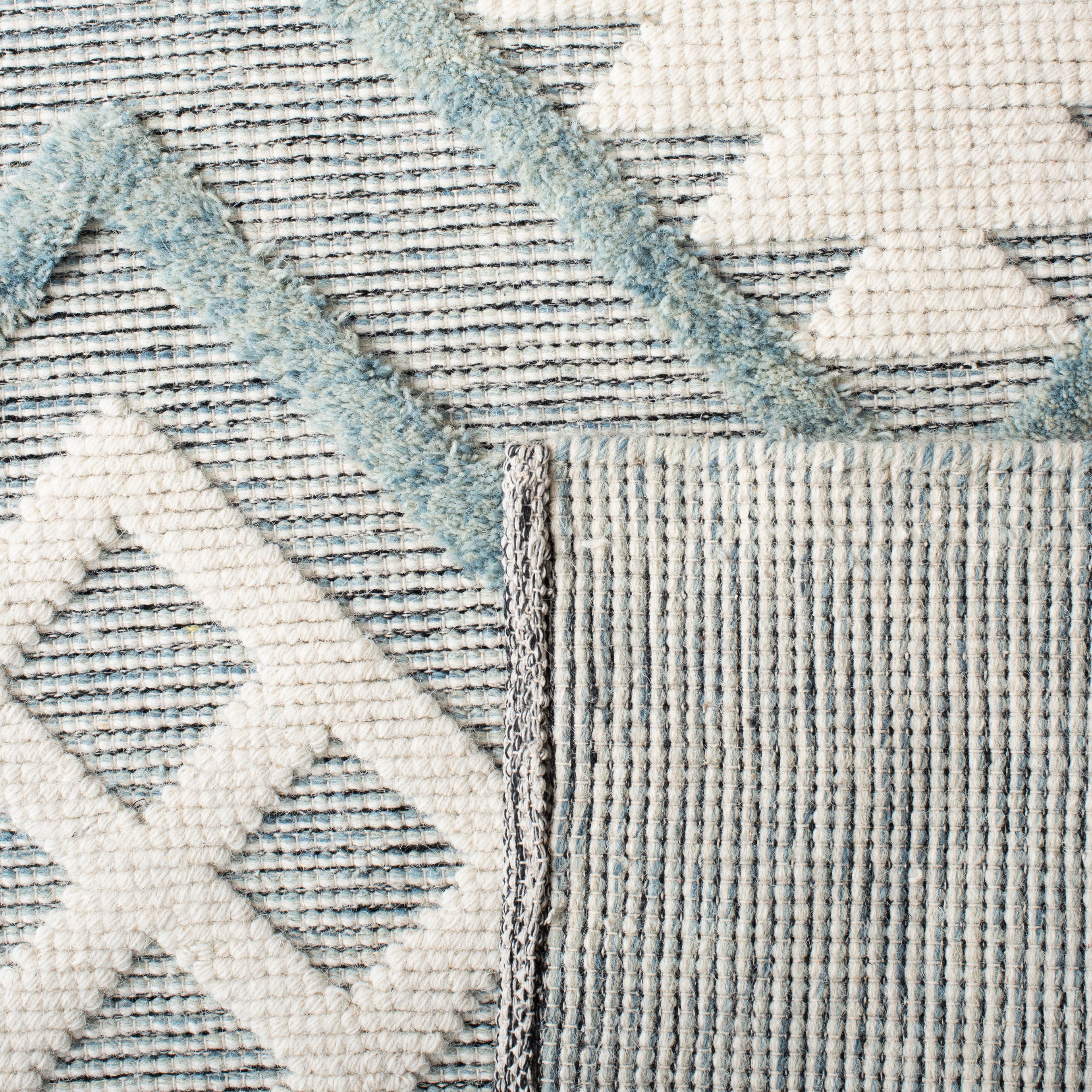 SAFAVIEH Vermont Yorick Geometric Area Rug, Blue/Ivory, 6' x 6' Square
