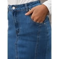 thumbnail image 5 of DARING DIVA Women's Fishtail Jean Stretchy Midi Denim Skirts Large Blue, 5 of 7