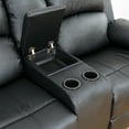 thumbnail image 4 of Aukfa Double Manual Recliner Chair, Overstuffed Loveseat with Cupholder for Living Room, Black, 4 of 16