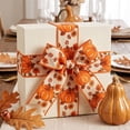 thumbnail image 3 of QISIWOLE Fall Thanksgiving Ribbon with Pumpkin & Flowers Design, 15 ft Printed Wired Edge Ribbon, Polyester Ribbon for Wreath Bow Gift Wrapping Home Decor, 3 of 6