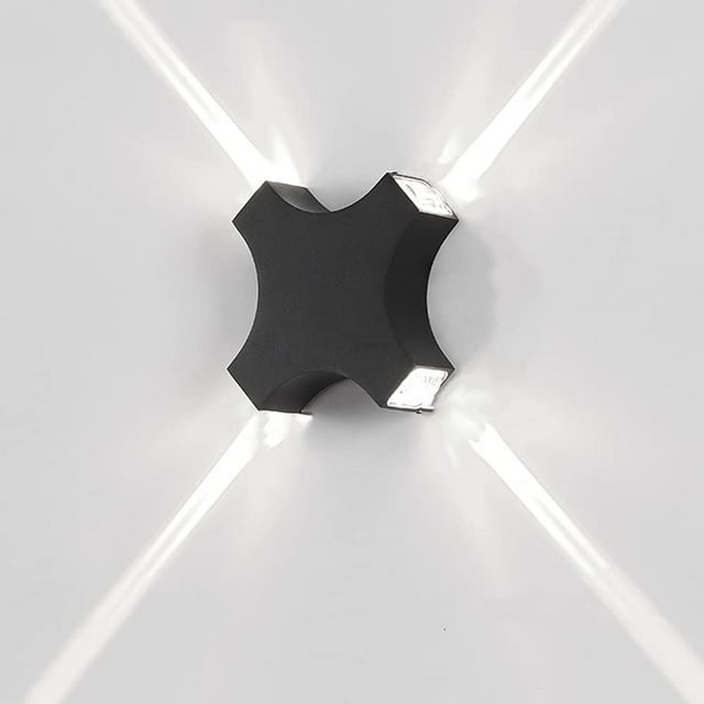 Aplique LED de pared para exterior, impermeable, de 8 W, moderno aplique de pared decorativo original para terraza, villa, porche, karaoke, salón, pasillo, color negro.