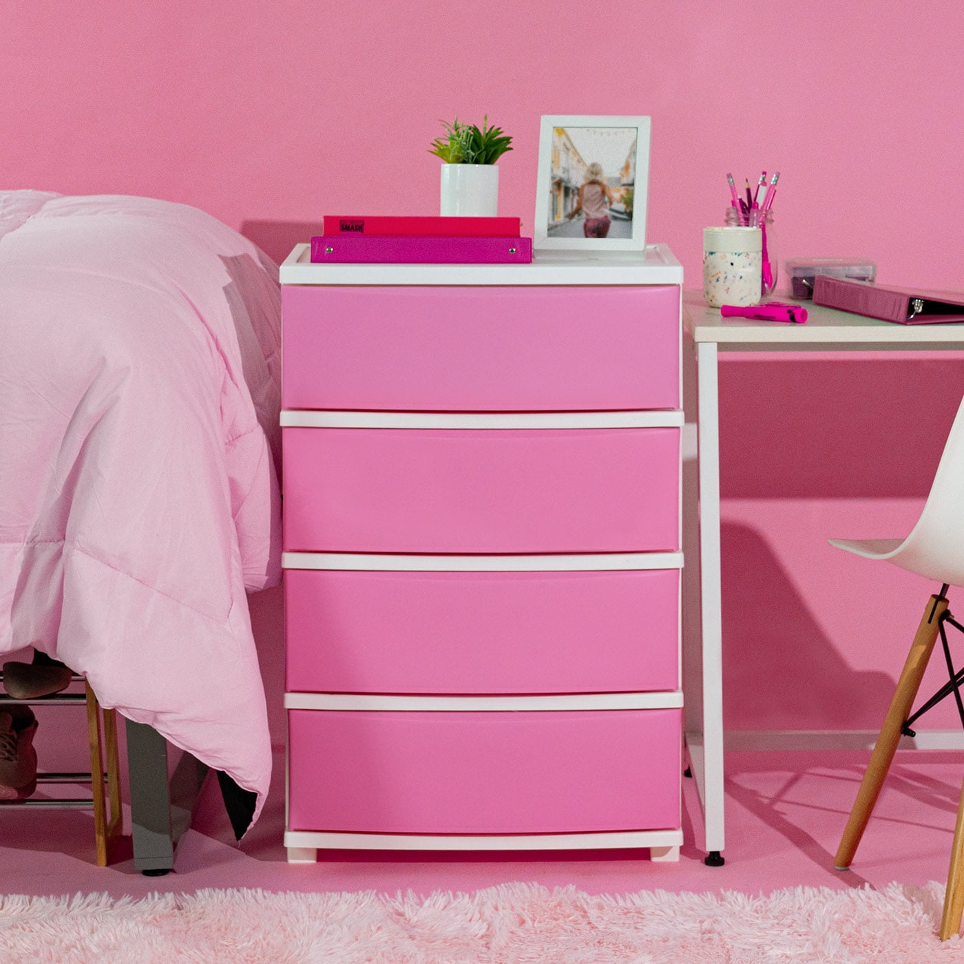 IRIS 4 Wide Drawer Storage, Organizer Unit for Bedroom, Closet, Living Room, Nursery, Dorm