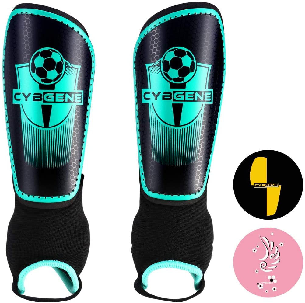 CybGene Soccer Shin Guards for Kids Adults Soccer Gear for Boys Girls Youths Protective Equipment Adjustable Straps with Breathing Holes 