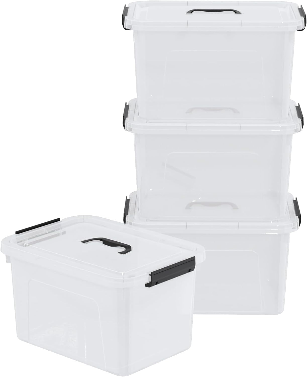 Really Useful Box Plastic Storage Box, 6.5L, Clear, Snap Lock Lid