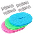 thumbnail image 1 of Bangcool 3PCS Laundry Clothesline Non-slip Clothes Drying Rope with Stainless Steel Clip, 1 of 10