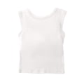 thumbnail image 4 of Women's Padded Tank Top with Built-in Bra and Wide Straps Featuring Round Neck Cropped Design White XL, 4 of 7