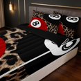 thumbnail image 2 of Erosebridal 8 Ball Zipper Queen Comforter Set with Fitted Sheet and 2 Pillowcases Lucky Zipper Bedding Set, Red Leopard, Black Reversible, 2 of 7
