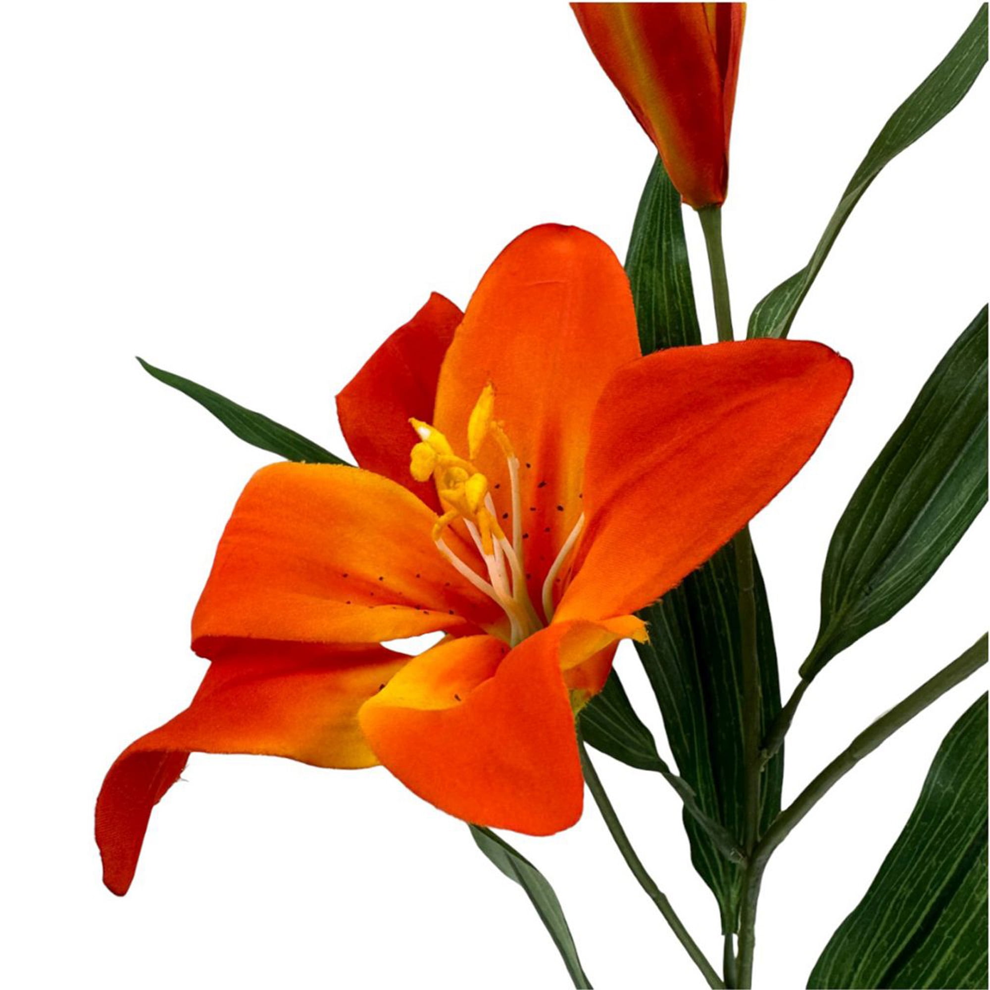 (2 pack) Mainstays 31" Artificial Orange Tiger Lily Flower Stem, Set of 6, Indoor Decoration