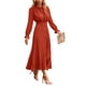 thumbnail image 1 of Vestido PRETTYGARDEN 2025 Primavera Otoño Midi Rojo Ladrillo XXL, 1 of 8
