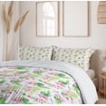 thumbnail image 6 of Ambesonne Luau Duvet Cover Sets, Hawaiian Hibiscus Leaves, 2-King, Pale Pink Yellow Green, 6 of 7
