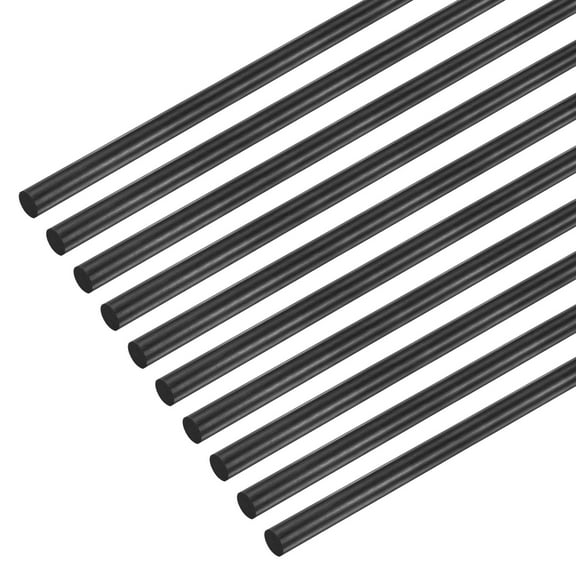Uxcell 10-Pack Carbon Fiber Rods, 400mm Length 3mm Dia Carbon Fiber Solid Matte Pole