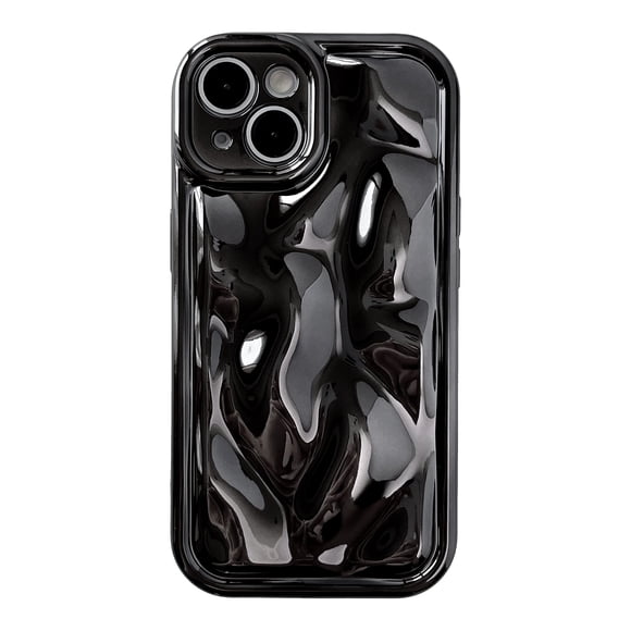Funda para teléfono iPhone 13, diseño de burbujas onduladas con forma de agua