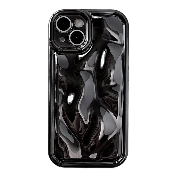 Funda para teléfono iPhone 13, diseño de burbujas onduladas con forma de agua