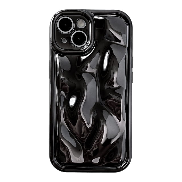 Funda para teléfono iPhone 13, diseño de burbujas onduladas con forma de agua