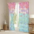 thumbnail image 3 of Castle Fairy Sea Mermaid Girl Black Out Curtains,Bling Glitter Glitter Curtains Pack of 2 (42x63 Each),Ocean Princess Bedroom Curtains,Luxury Bedroom Decor, 3 of 6