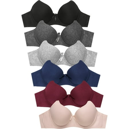 

247 Frenzy Women s Essentials Mamia PACK OF 6 PLUS Full Coverage Solid Bras