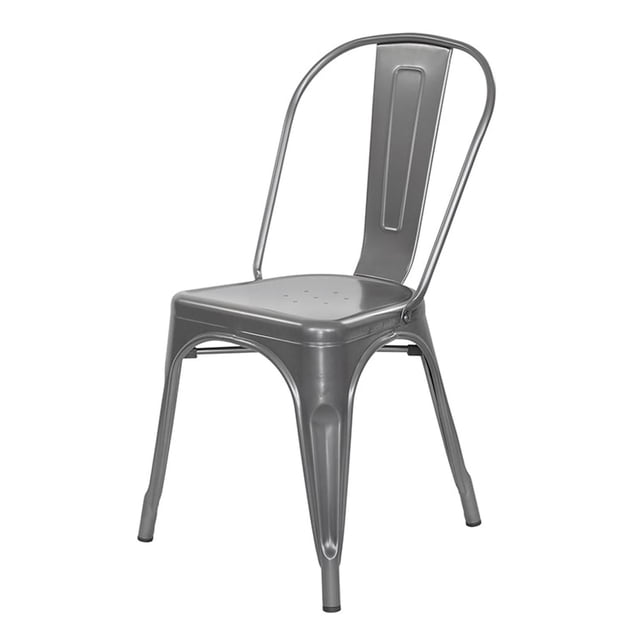 Silla Metalica Moderna Lumax Estilo Industrial Tipo Tolix plateado