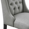 thumbnail image 3 of Side Dining Chair, Light Grey Gray, Fabric, Kitchen Cafe Bistro Hospitality Restaurant, Modern Contemporary HB32934, 3 of 8