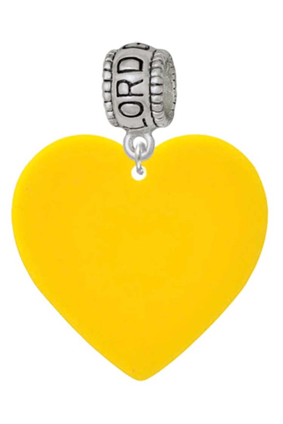 Acrylic 1" Yellow Heart Lord Guide Me Charm Bead