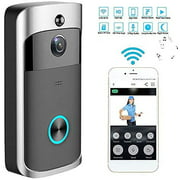 QILINXUAN Video Doorbell Wireless Wifi with 1080p Wide Angle,Motion Activated Alerts,2-way Audio,Built-in Siren,Night Vision,Waterproof and Easy Installation Video Doorbells Camera