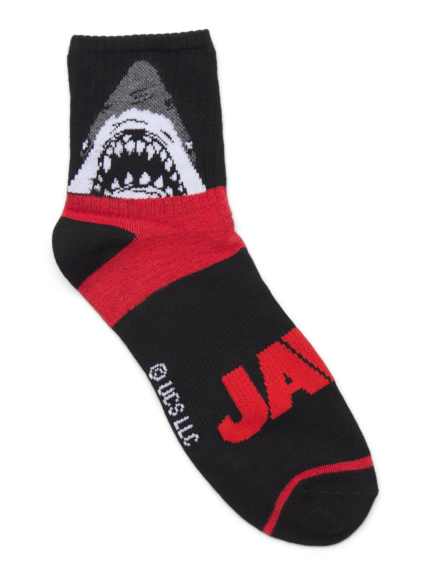 Jaws Men's Quarter Crew Ankle Socks, 6-Pack, Shoe Sizes 8-12