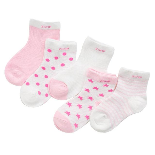 Calcetines de bebé 5 par/lote 0-5Y calcetines de bebé para niñas malla de algodón bonitos calcetines para niños recién nacidos accesorios de ropa de bebé Tan Jianjun unisex