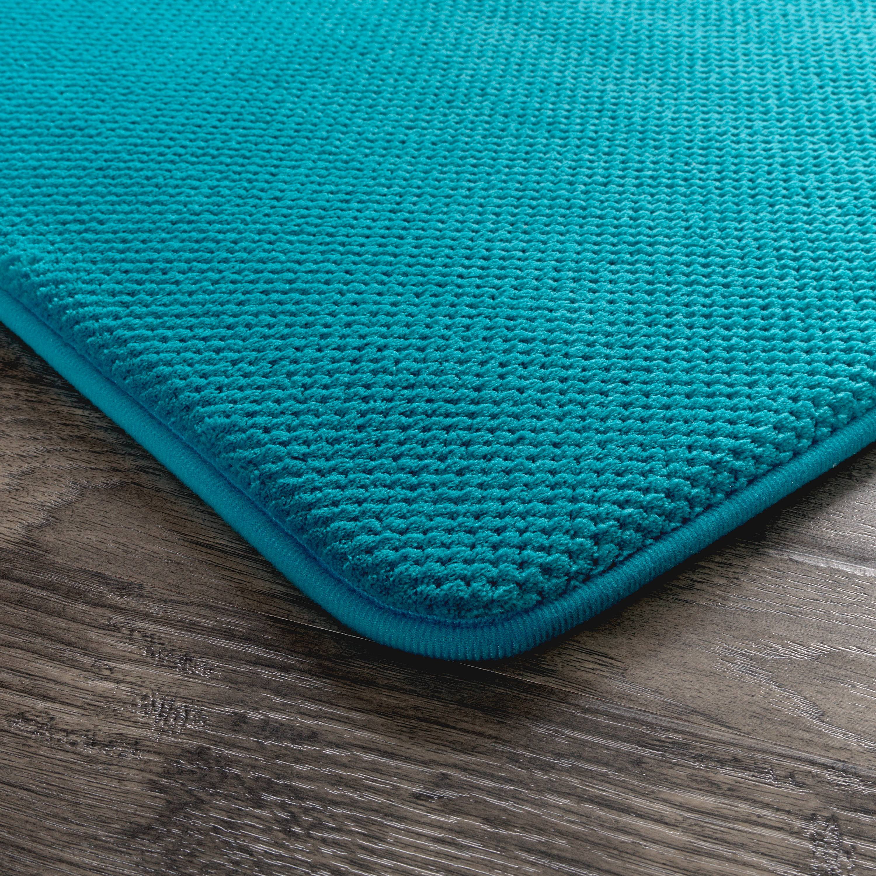 Mainstays Foam Bath Rug, Turquoise, 17" x 23.5"