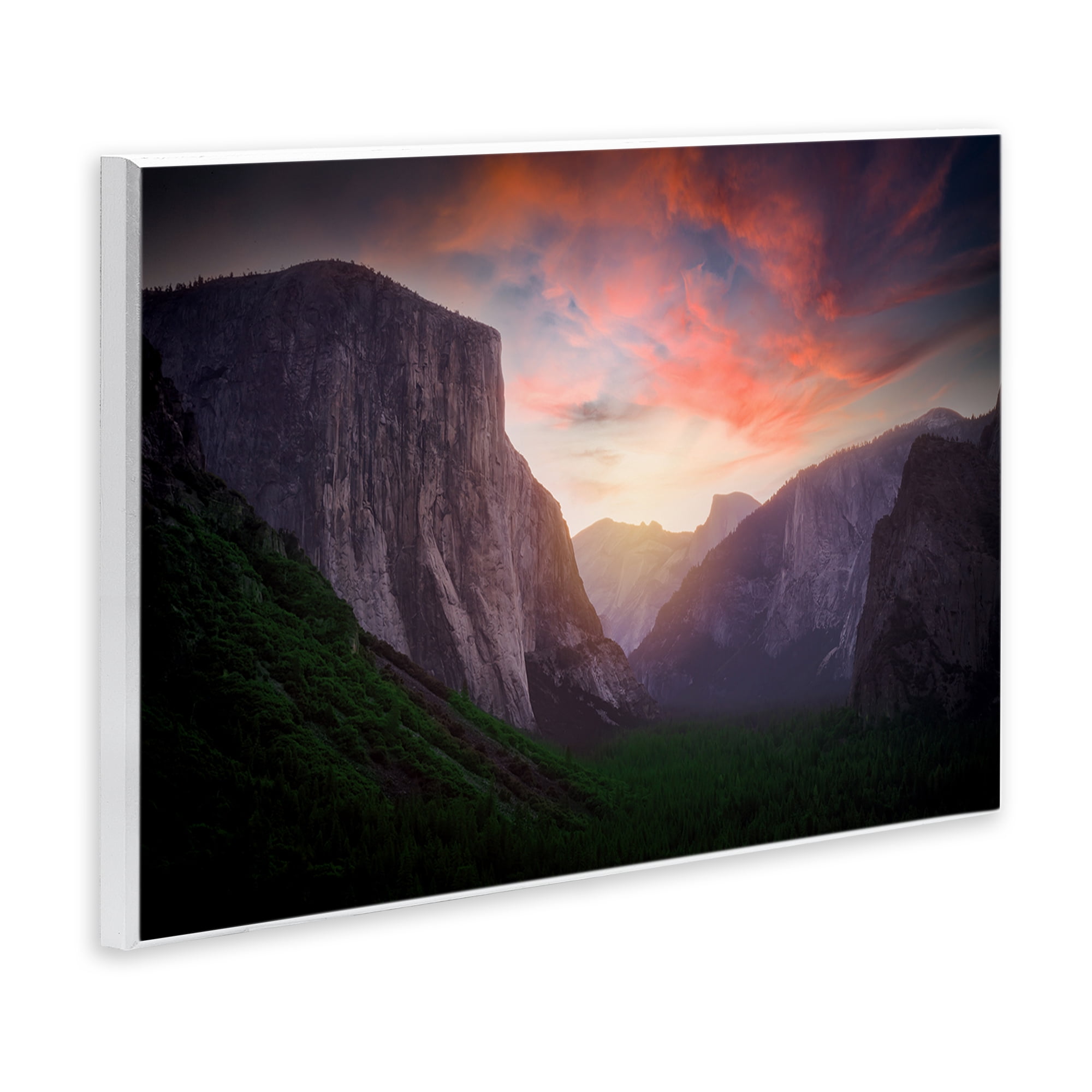 Stupell Industries Sunset Through Mountain Cliffs Landscape & Nature Photography Unframed Art Print Wall Art, 19 x 13