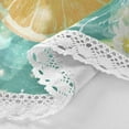 thumbnail image 3 of 60 Inch Round Tablecloth with White Lace Trim Fall Table Cover for Elegant Dining Decor Oranges and Limes, 3 of 8