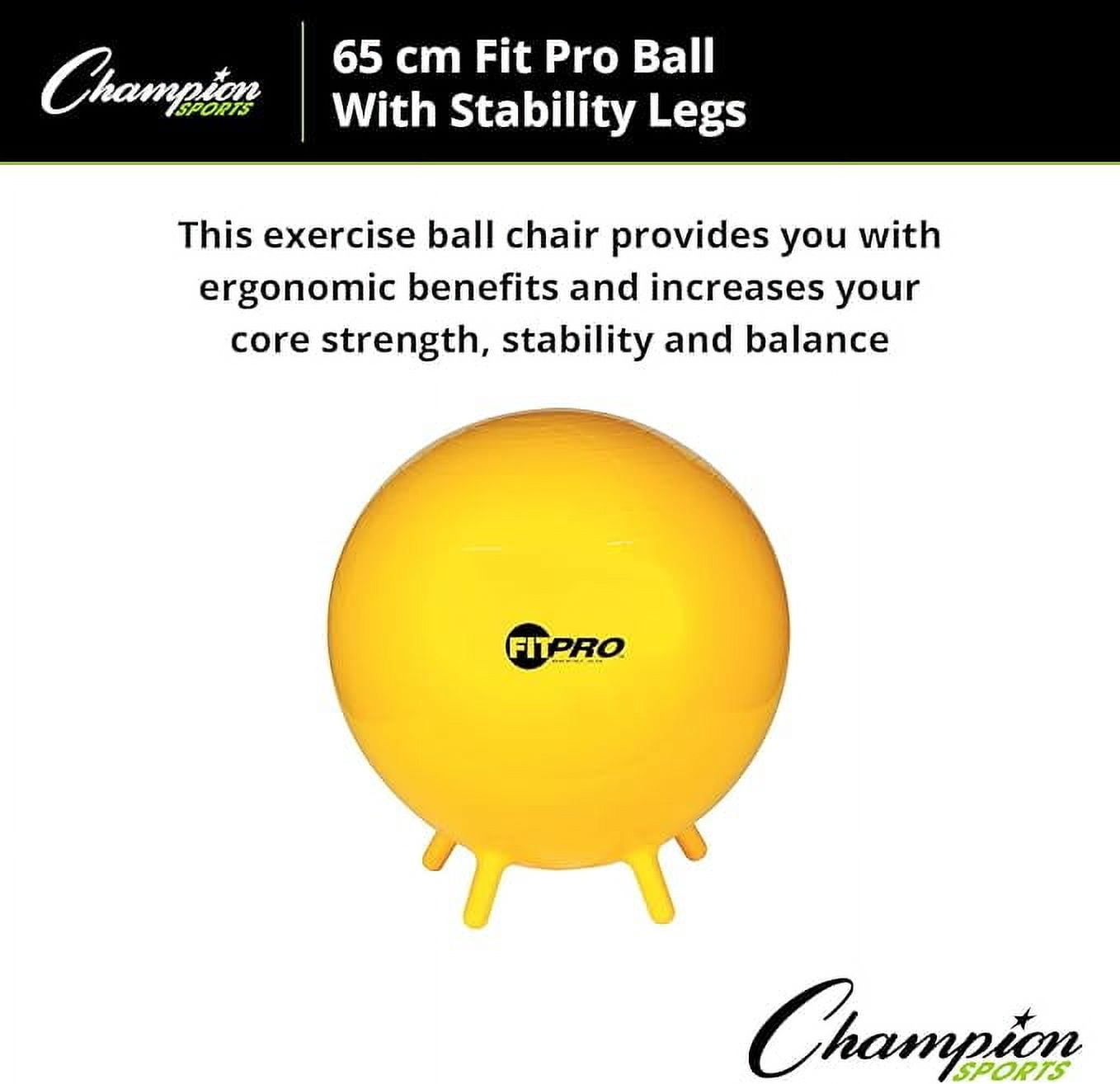 Champion Sports 65CM FIT PRO Ball with Stability Legs
