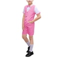 thumbnail image 1 of Odeerbi Chicos 4 Pcs Caballero Traje Formal Manga Corta Vestido Camisa + Traje Pantalones Cortos + Chaleco + Corbata Escenario Rendimiento Trajes Conjunto, 1 of 4