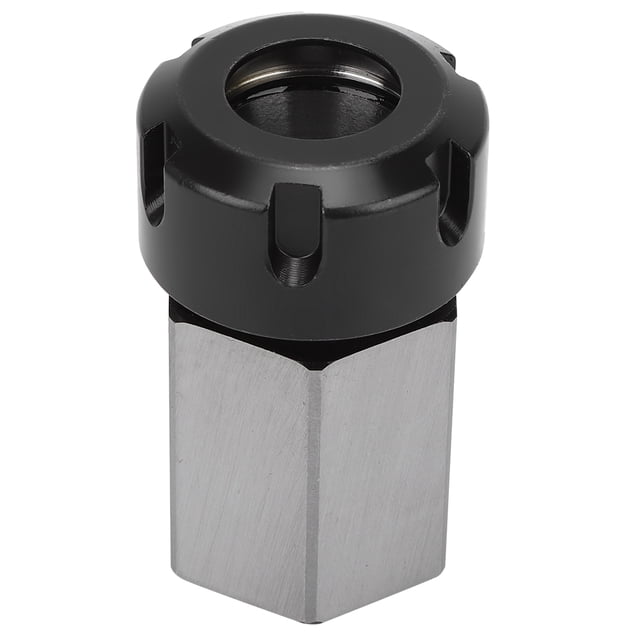 CNC Lathe Tool Holder, Collet Block, Silver Carbon Steel Hex Collet Block Chuck Holder for CNC Lathe Engraving Machine, Router Collets