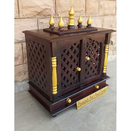 Wooden Temple Mandir Handcrafted Mandir Pooja Ghar Mandap For Worship Home Decor Art