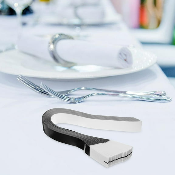 WHAMVOX 100pcs Self Adhesive Paper Napkin Band Napkin Rings Bulk For Rolling Silverware Table Setup Wedding Halloween Christmas Party Supplies