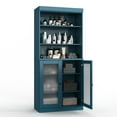 thumbnail image 4 of Palace Imports 100% Solid Wood 32" Bathroom Cabinet with Frosted Glass Doors and Adjustable Shelves, 4 of 7
