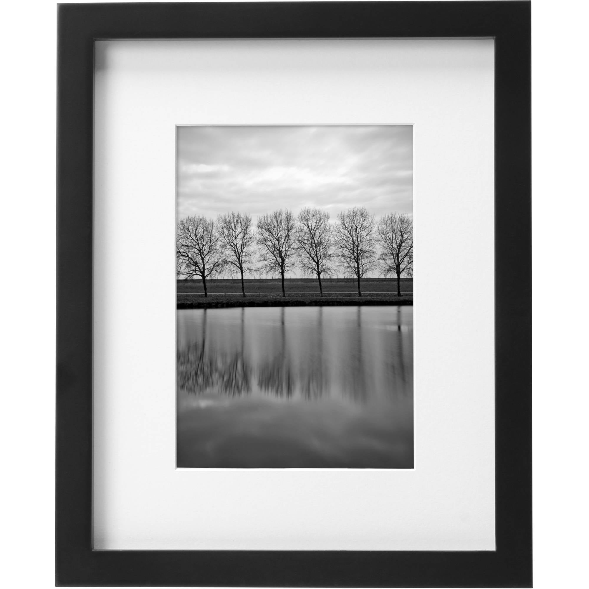 Better Homes & Gardens Gallery 11x14 Matted for 8x10 Wall Picture Frame, Black