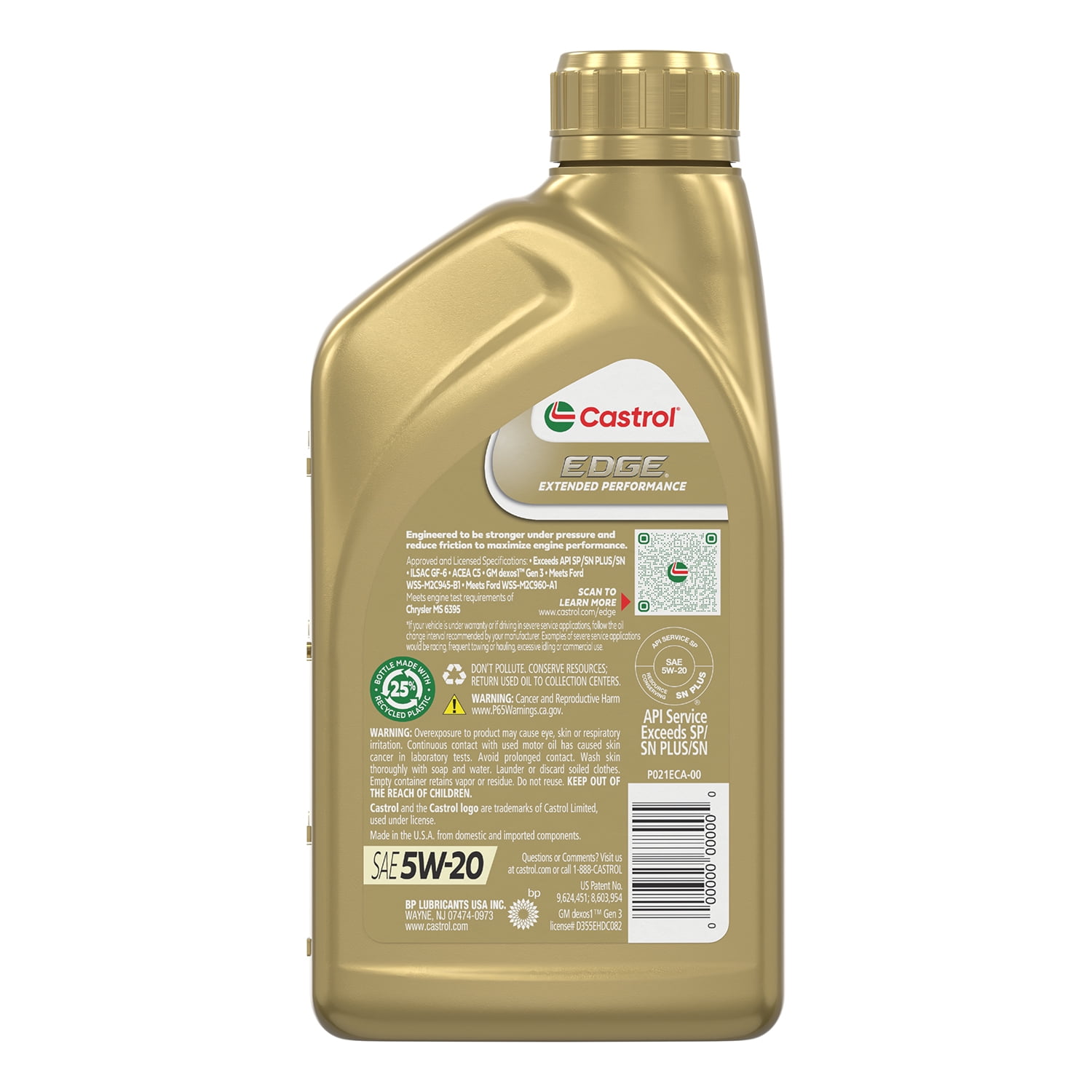 (3 pack) EDGE Extended Perf 5W-20, 1 Quart