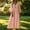 Pink, variant on Fall Dresses For Women Sevevn Women's Linen 3/4 Sleeve V-Neck Maxi Dress Flowy Casual Dress Green S
