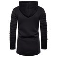 thumbnail image 6 of TBWNWG Men's Casual Ruched Sleeve Zipper Pocket Long Sleeve Hoodie with Drawstring for Fashionable Warmth,Size L, 6 of 6