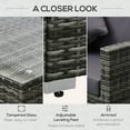 thumbnail image 5 of Outsunny 6 Pieces Patio Furniture Sets Outdoor Wicker All Weather PE Rattan Sectional sofa set with Ottoman, Cushions & Tempered Glass Desktop, Gray, 5 of 9