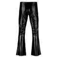 thumbnail image 5 of Lejafay Men's Shiny Metallic 70's Disco Dude Pants Flared Bell Bottom Trousers Black XXL, 5 of 7