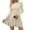 Beige 06, variant on Karymi Sundresses for Women Brushed Ribbed Knit Dress, Crew Neck Long Sleeve Slim Fit High Waist Flowy A Line Short Dress for Fall Winter Daily