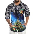 thumbnail image 1 of DPTALR Christmas 3D Digital Printing Lapel Button Long Sleeve Men's Shirt, 1 of 9