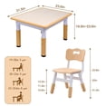 thumbnail image 2 of YUKOOL Kids Table and 2 Chairs Set - Adjustable Height, Eco-Friendly, and Stylish Design,Brown, 2 of 5