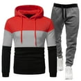 thumbnail image 2 of Big And Tall Sweatsuits For Men, Fashion Men's Tracksuits 2 Piece Casual Athletic Jogging Outfits Adult Hooded Tracksuit Sweatsuits (XXL,Red), 2 of 3