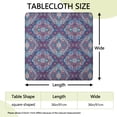 thumbnail image 2 of Blue Ethnic Paisley Pattern Square Fitted Tablecloth with Elastic Edge,Square Table Cover,Washable Elastic Table Cover for Home Kitchen Party Decor 36"x36", 2 of 6