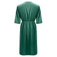 thumbnail image 6 of Dresses for Women UK Women's Summer Solid Color Short Sleeved Cotton Linen Waist Casual Maxi Dress Summer Dresses, 6 of 6